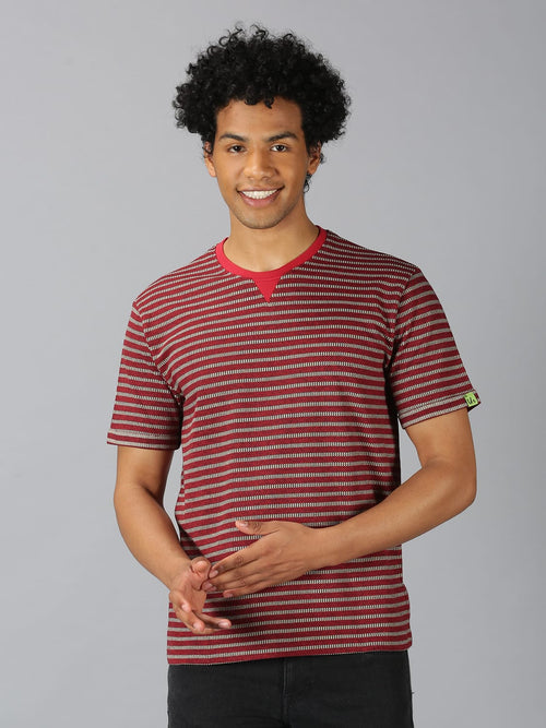 Men T-Shirt Stripes Cotton Future Stud