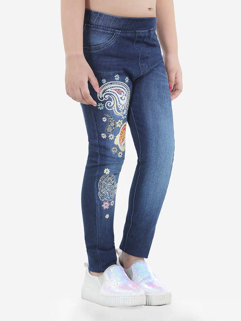 Buy UTH By Roadster Girls Blue Washed Stretchable Denim Jeggings With Side  Taping Detail - Jeggings for Girls 14940812 | Myntra
