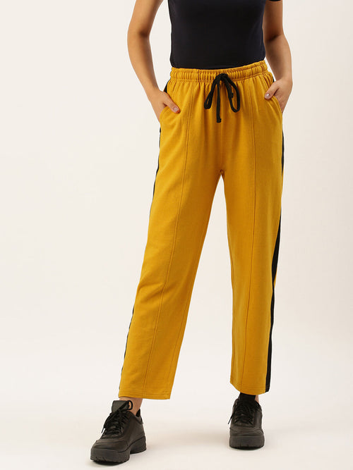 Women Yellow Active Essential Track Pants