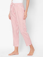 Women Red Striped Pyjama