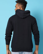 Campus Sutra Mens Indigo Blue Solid Sweatshirt With Hoodie Regular Fit For Casual Wear | Cotton Blend Fabric | Trendy Sweatshirt Crafted With Comfort Fit & High Performance For Everyday Wear