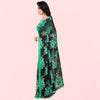 Green Rose Print Daily Wear Georgette Saree