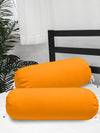 Clasiko Cotton Bolster Covers Set Of 2 300 TC Yellow