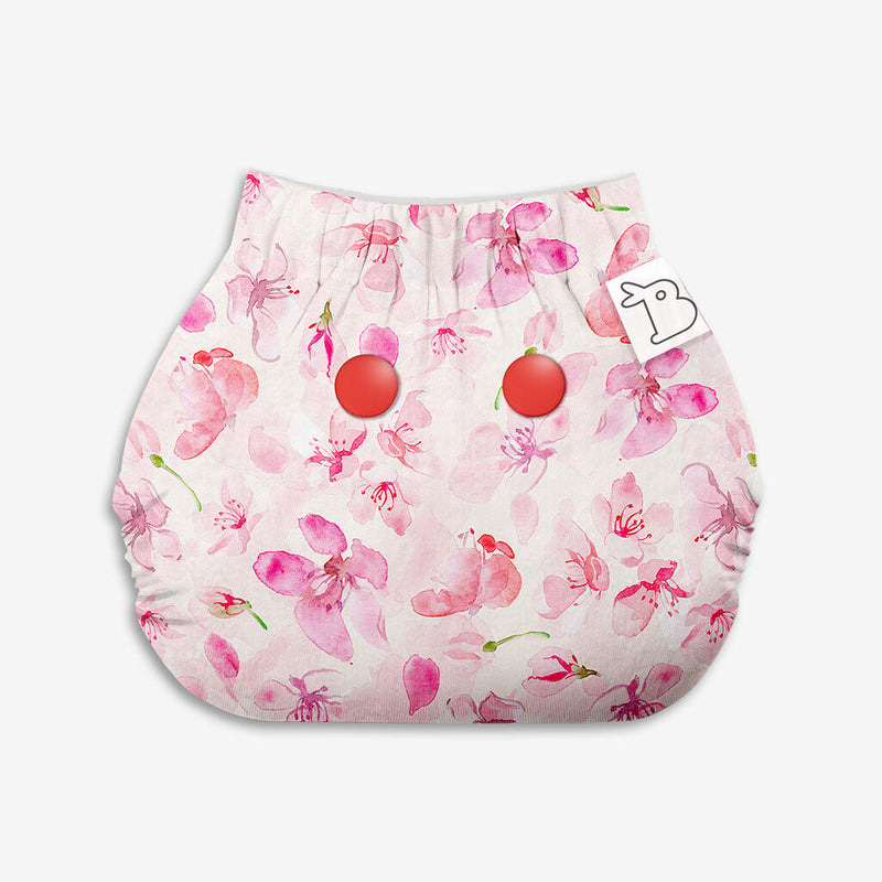 SuperBottoms Newborn UNO- Washable & Reusable waterproof Adjustable cloth diaper for babies-Pack of 1 diaper with Prefold style Pad (Cherry Blossom)