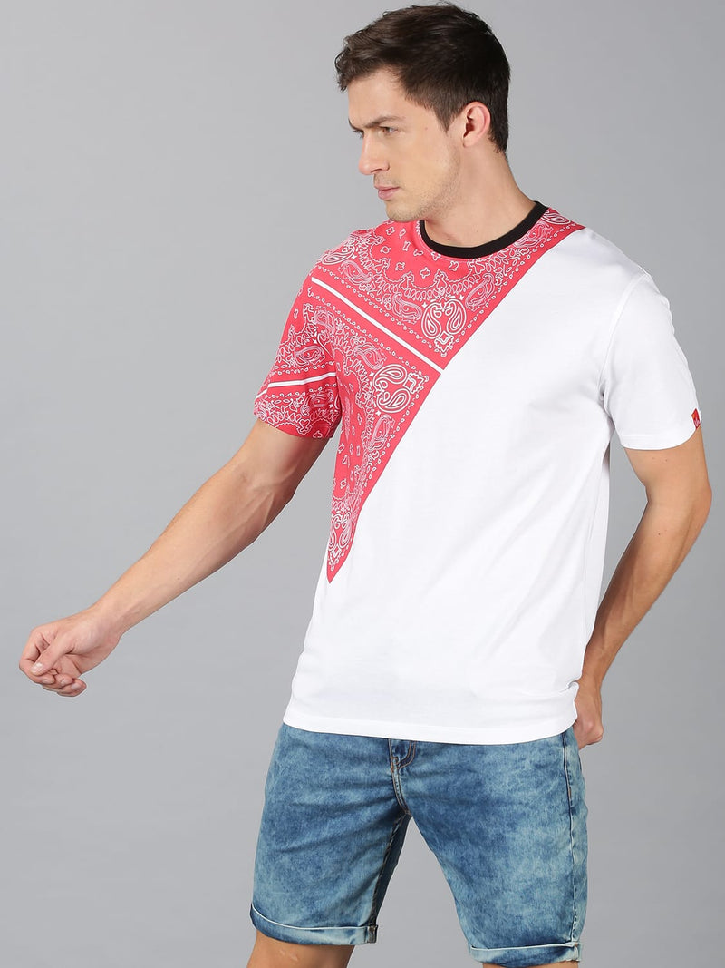 Men T-Shirt Colour-block Cotton BetterMinds
