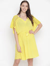 Sunny Hush Yellow Women Nightwear Dress