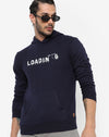 Campus Sutra Men's Indigo Blue Printed Regular With Hoodie For Winter Wear | Full Sleeve | Cotton Sweatshirt | Casual Sweatshirt For Man | Western Stylish Sweatshirt For Men