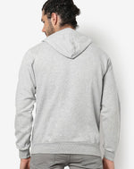 Campus Sutra Men's Solid Grey Printed With Hoodie For Winter Wear | Full Sleeve | Cotton Sweatshirt | Casual Sweatshirt For Man | Western Stylish Sweatshirt For Men
