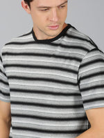 Men T-Shirt Stripes Cotton Street