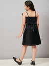Girl's Curious Solid Dress Black