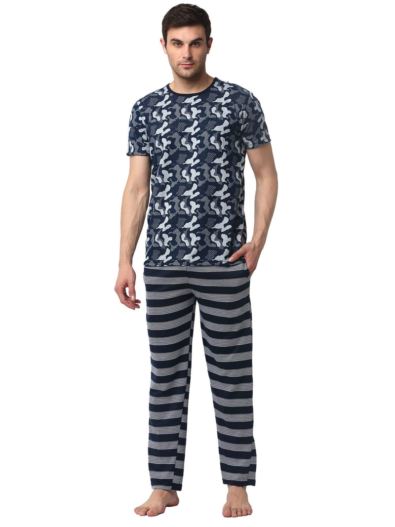 Vimal Jonney Suits Sprout Round Neck Half Sleeve Nightsuit