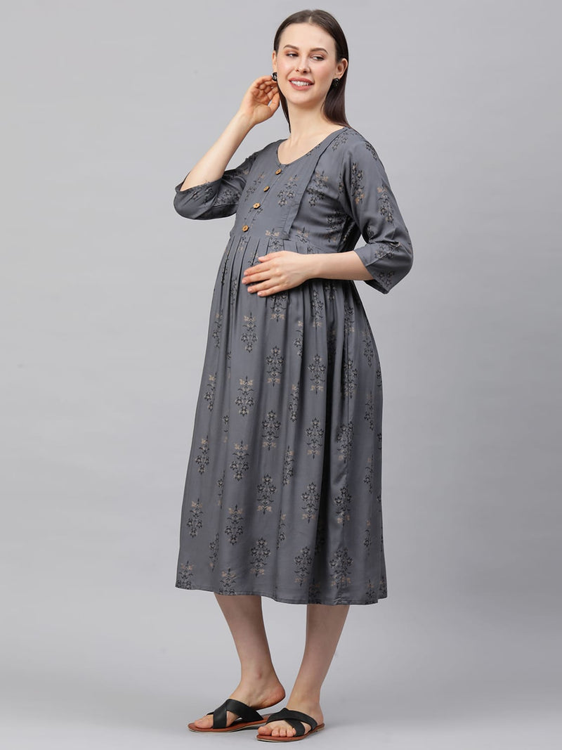 Cotton Maternity Feeding Dress With Zippers For Nursing – Zuvino