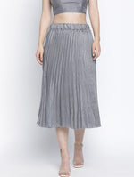 Gazzing Grey Pleated Women Skirt