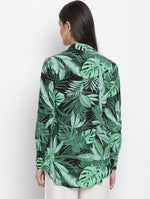 Garden Fused Tropical Print Women Shirt