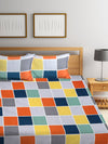 Home Sizzler Oldenna 144TC Microfibre Multicolor Double Bedsheet With 2 King Size Pillow Covers