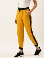 Women Bright Yellow Active Essential Track Pants