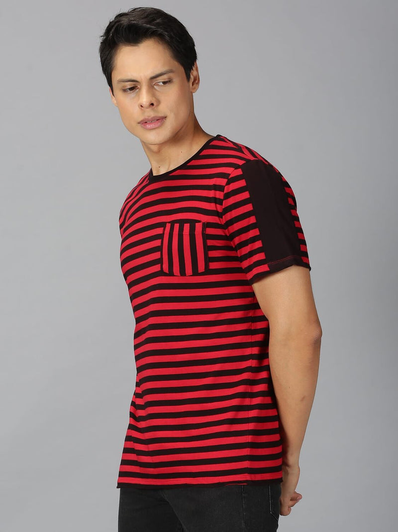 Men T-Shirt Stripes Cotton Tee Mammal