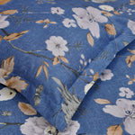 Spanish Floral Patio 100% Cotton King Bedsheet, 186 TC, Blue
