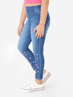 Naughty Ninos Embroidered Denim Washed Jeggings