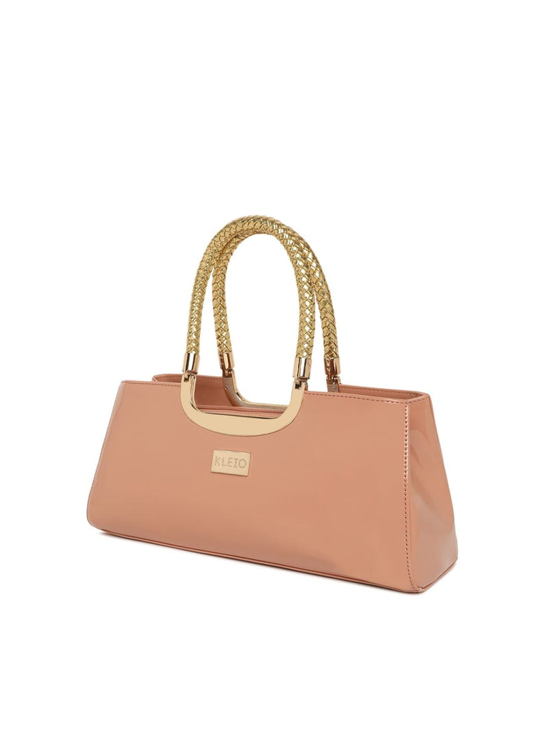 Kleio Mild Glossy/ shiny Patent PU leather bridal Satchel crossbody handbag for ladies and Girls