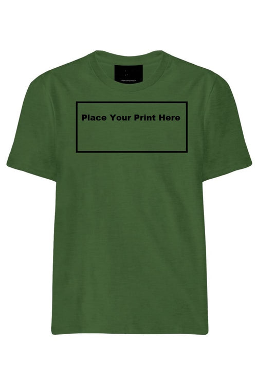 Men's Round Neck-Green 100% Cotton- 160 GSM (With Print)