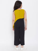 Girl's Soiled Solid Jumpsuit Yellow