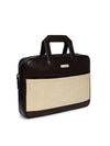 Kleio Seize Unisex Jute Canvas PU Leather Spacious Everyday Laptop Breifcase Handbag