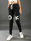 Campus Sutra Printed Women White, Black Track Pants