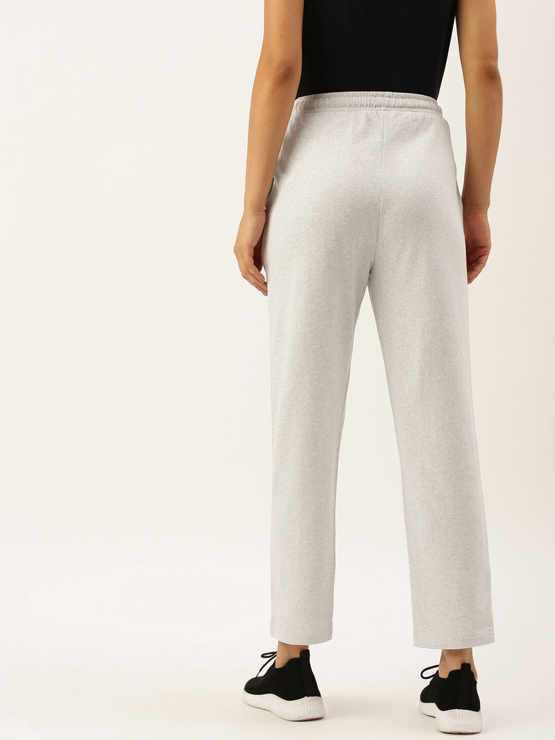 Women White Straight Fit Track Pants