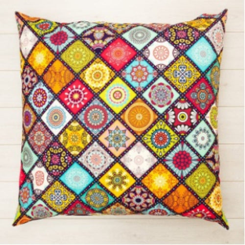 Poly-Sateen Fabric Digital Printed Cushion - Colorful