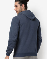 Campus Sutra Men's Solid Blue Printed Regular Fit Sweatshirt Full Sleeve | Cotton Sweatshirt | Casual Sweatshirt For Man | Western Stylish Sweatshirt For Men