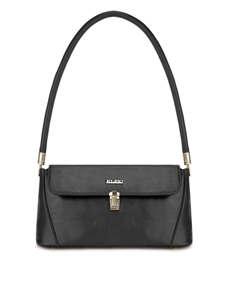 Kleio Anonymous Structured PU Leather Short Handle Handbag For Women Ladies
