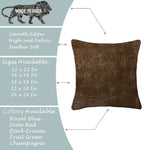 Soft Velvet Square Cushion Cover 16x16 Inches, Set of 5 (Coffee)