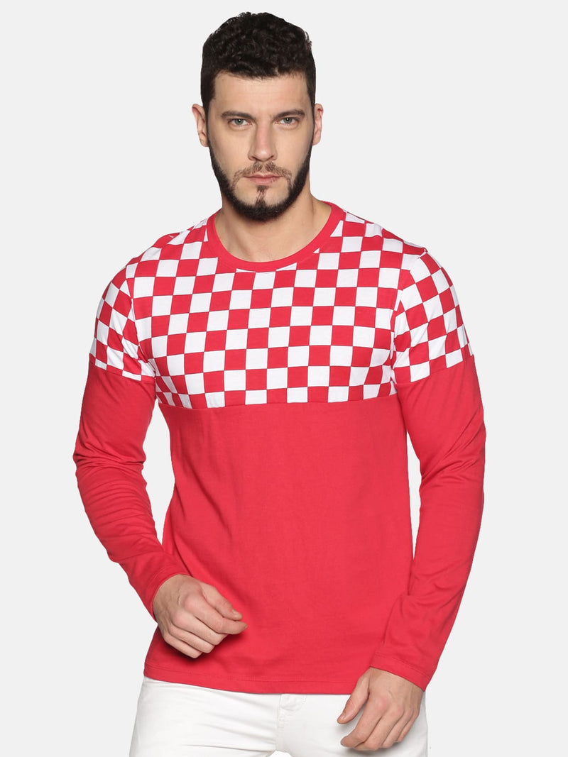 Star Graphics Checkered Men T-Shirt