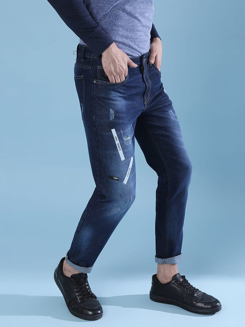Campus Sutra Zazzle Men Printed Stylish Casual Denim Jeans