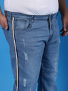 Instafab Teed off Plus Men Side Striped Stylish Casual Denim Jeans