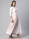 Ahalyaa Women Pink Crepe Khari Print Dress
