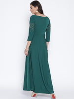 Ahalyaa Women'S Turquoise Crepe Kurta Dress