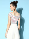 Veni Vidi Vici White Check Bardot Top