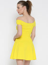 Yellow Bandage Bardot Skater Dress