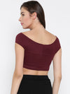 Wine Bandage Bardot Crop Top