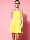 Veni Vidi Vici Yellow Lace Up Back Bodycon Dress