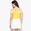 Yellow Bandage Bardot Crop Top