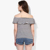 Marine Striped Layered Bardot Top