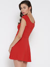 Red Bandage Bardot Skater Dress