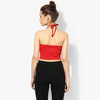 Red Cage Halter Crop Top