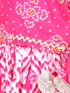BownBee Pure Cotton Sleeveless Frill Lehenga Choli for Girls- Pink