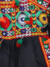 BownBee Navratri Embroidered kediya with Dhoti and Cap for Boys- Black