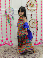 BownBee Girls Navratri Halter Neck Print With Embroidery Chaniya Choli with Dupatta- Green