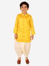 BownBee Ethnic Wear Infant Front Open Dhoti kurta Sibling Set for Baby Boys -Yellow